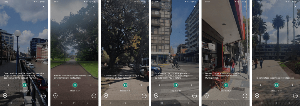 Glimpses into the walks, showing diverse types of green infrastructure